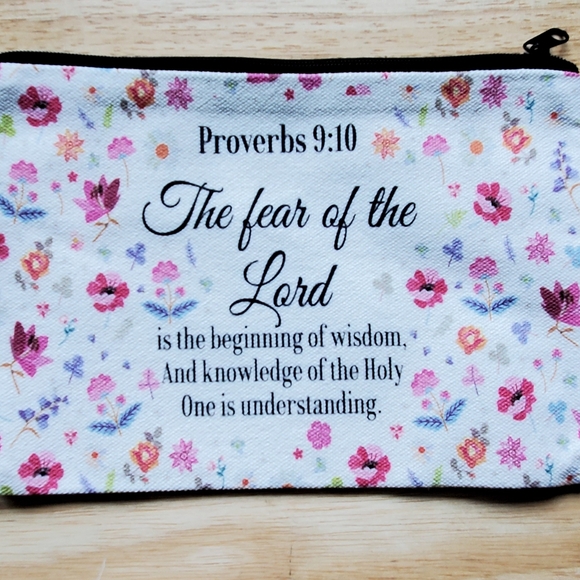 2 Bible Verse Zipper Makeup/Cosmetic Bags New - Picture 4 of 5
